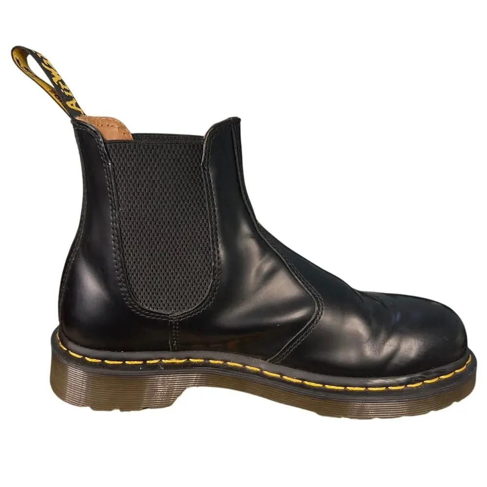 Dr. Martens Unisex 2976 Black Leather Pull On Chelsea Boot Size M 8 W 9